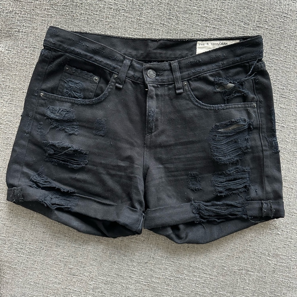 Rag & Bone boyfriend rebel shorts black size 26